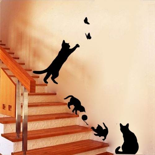 Adesivo da parete gatti che giocano