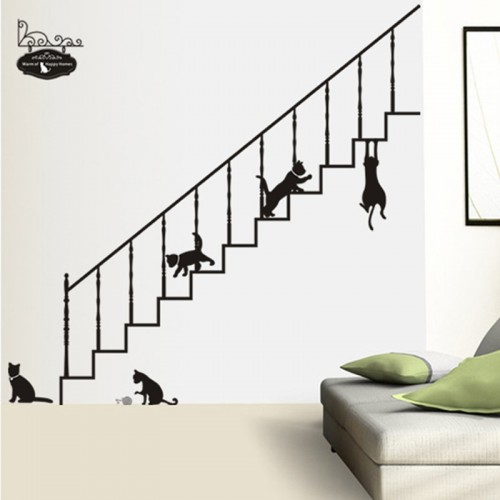 Adesivo da parete gattini e scale