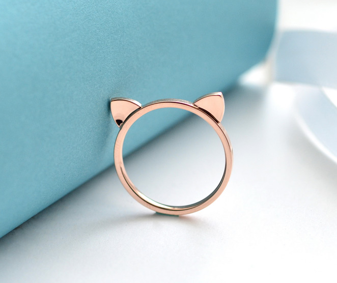 Anello Orecchie Di Gatto Regolabile Per Donna: Gioiello Carino In Lega, Design Aperto, Regalo Per Amanti Dei Gatti E Amici