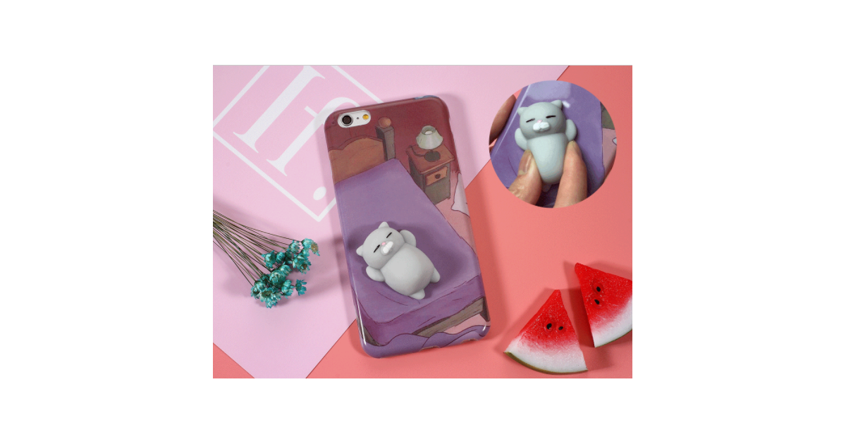 Cover per iphone con gattino grigio morbidoso
