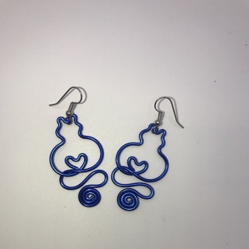 Orecchini pendenti con luna e gatto colore argento - Gioielli - Or
