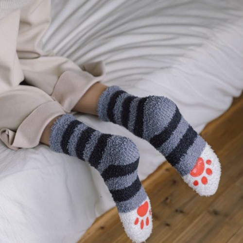Calzini Invernali Morbidi Con Gommini Antiscivolo - Modello Spesso E Foderato In Pile - Taglie S, M, L