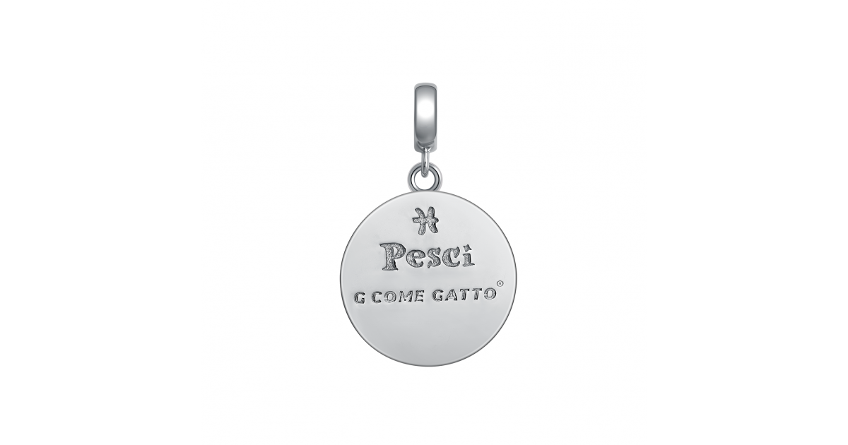 Ciondolo Segno Zodiacale Pesci In Argento 925 Lucido Unisex