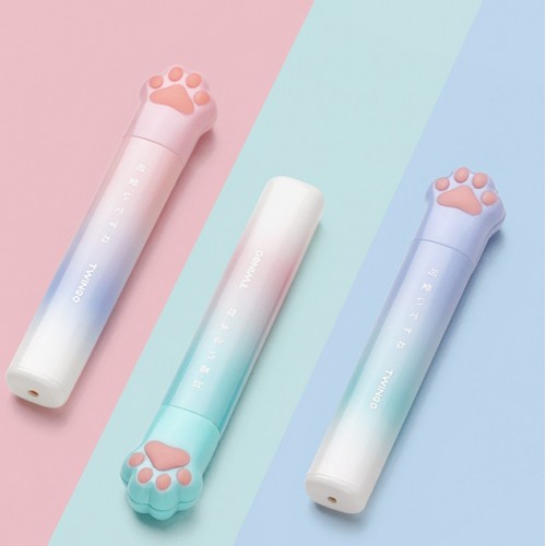 Set 6 Temperamatite Kawaii A Forma Di Zampa Di Gatto - Manuali Con Contenitore, Rosa E Grigio, Per Scuola E Ufficio