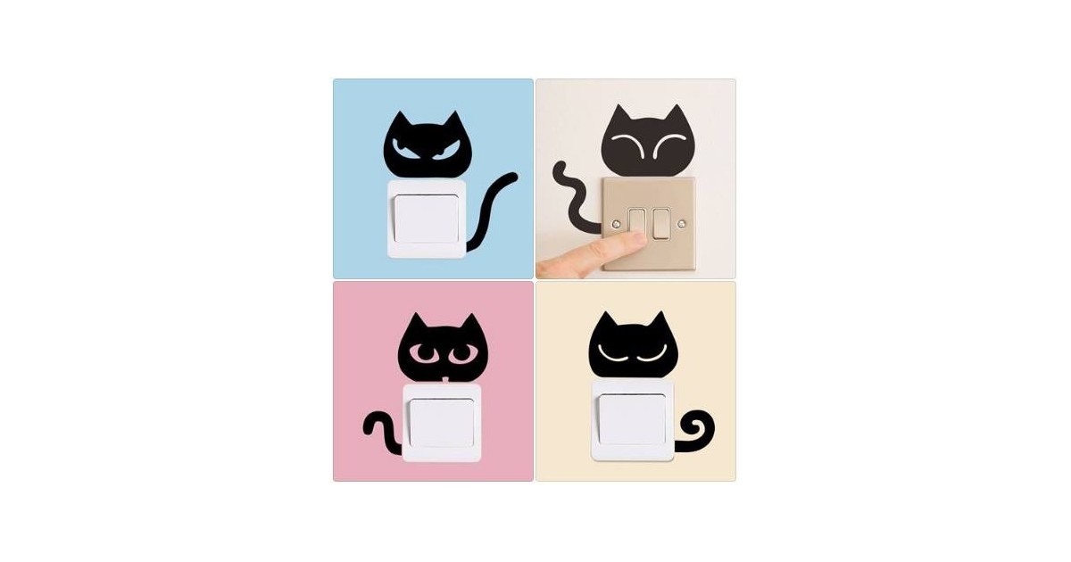 Adesivi da parete gatti neri (4 tipologie)