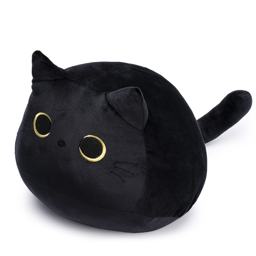 Cuscino per gatti nero in peluche M,40 cm morbido peluche a forma di manichino di Natale festa di compleanno per bambini 