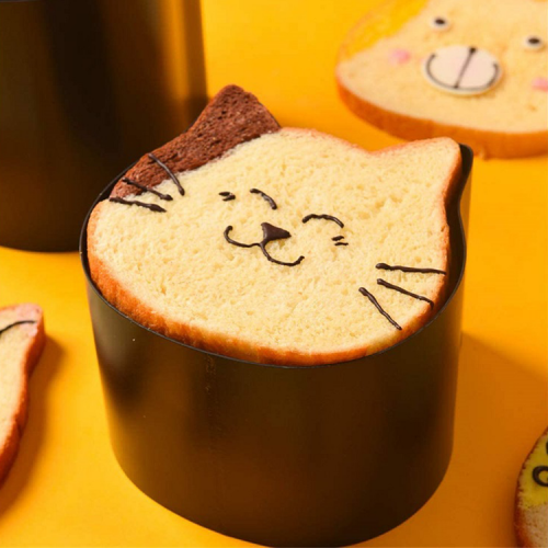 a forma di gatto rosso giapponese WINBST Stampo per pane a forma di gatto con rivestimento antiaderente 